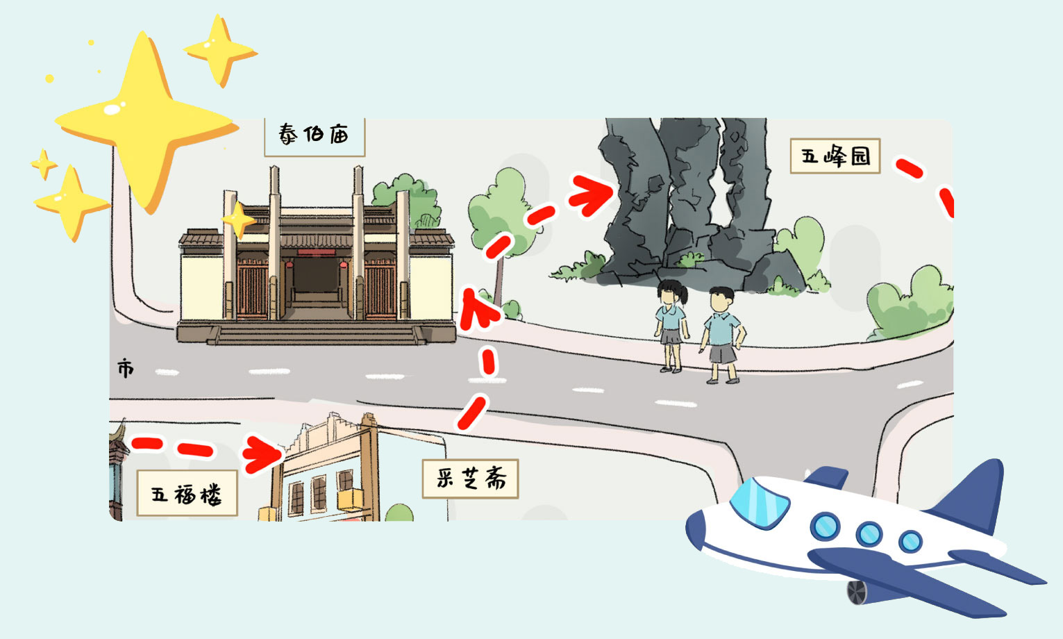 手绘地图🌈姑苏区微旅行线路-高义风流