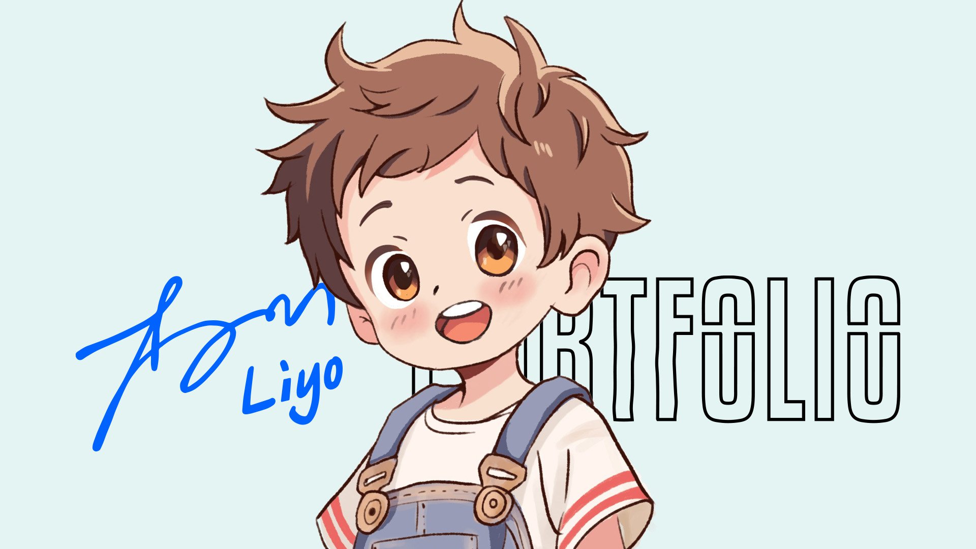 ✏️彩铅风格的手绘小男孩